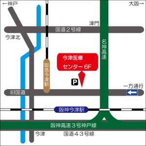 松田心療内科へのアクセスマップです。